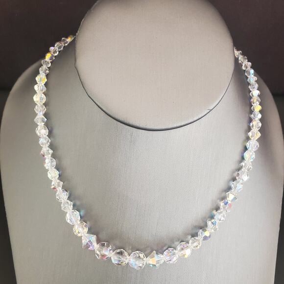 Givenchy Aurora Borealis Choker Necklace Silver Tone with clear crystals Signed - Picture 9 of 9